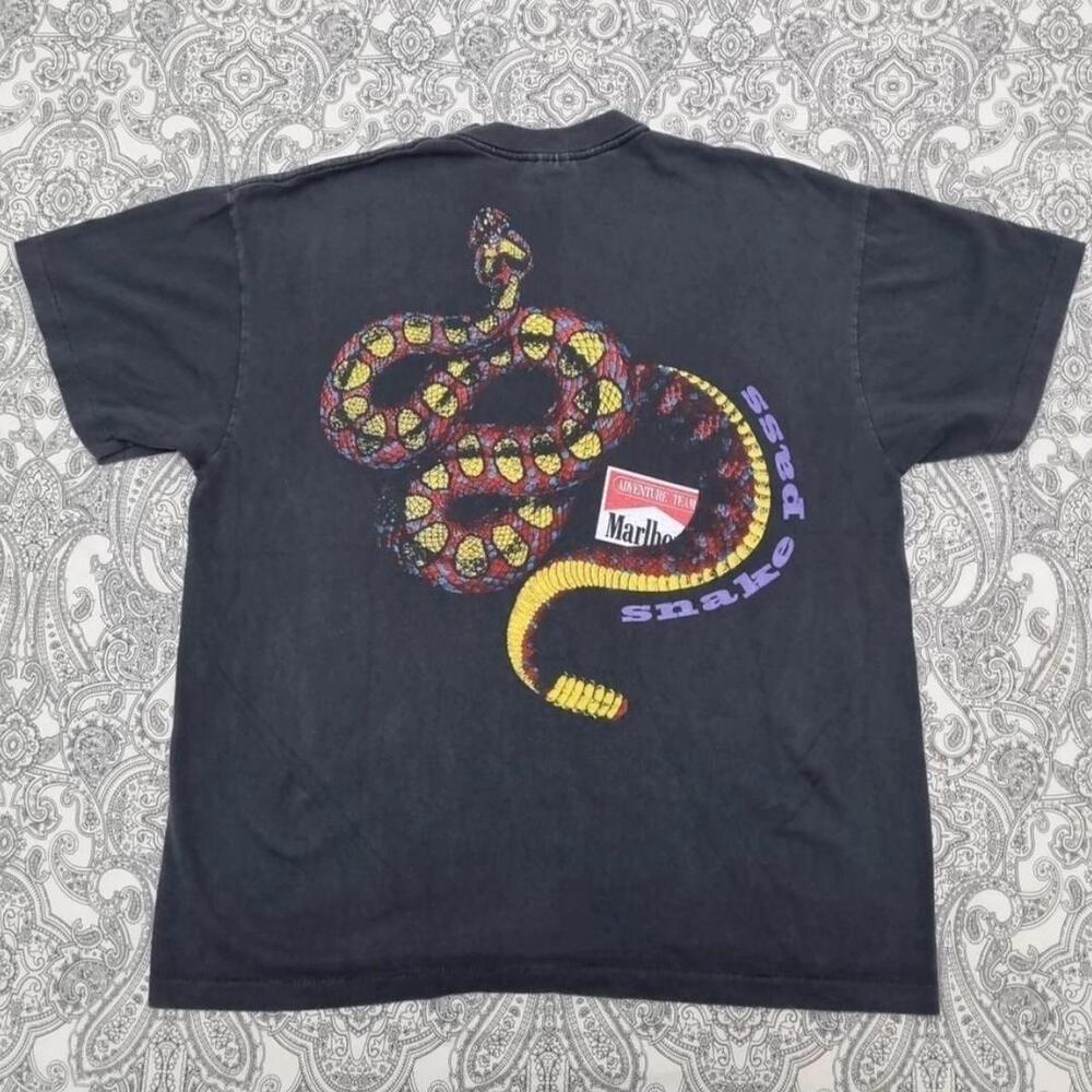 Gildan Men Black T-Shirt Snake Pack Marlboro Black T-Shirt